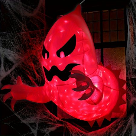 1pc, Halloween Inflatable Ghost with Lights and Blower, Outdoor Yard Decoration, Indoor Party Ghost, Battery Operated