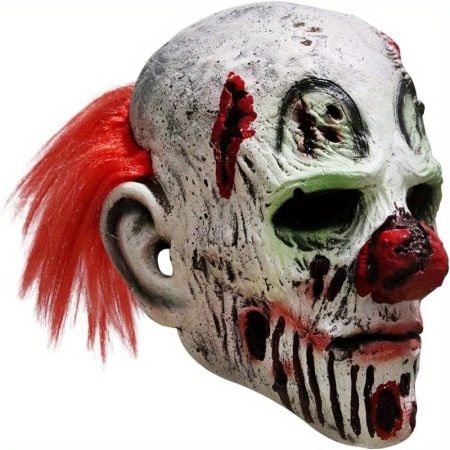 Halloween latex clown mask, scary clown full head mask dress up accessories, Halloween cosplay costume props party decoration photography props, tricky funny scary skeleton grimace, ideal gift choice