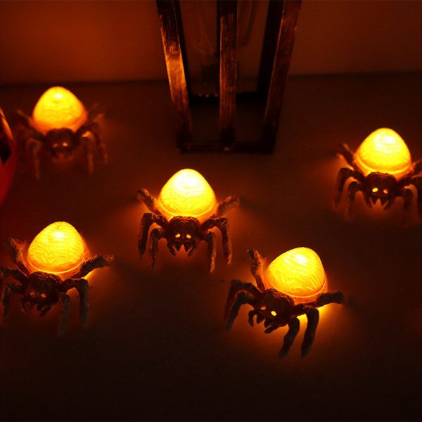 Halloween Light Up Spider Fake Spider Decor Decorative Nightlight for Home Holiday Party, Halloween Props