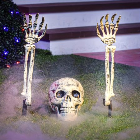 1Set Halloween Decoration Skeleton Stakes Full Body Skull Yard Realistic Yard Lawn Garden Stakes Best Halloween Yard Decoration Outdoor Graveyard Founder