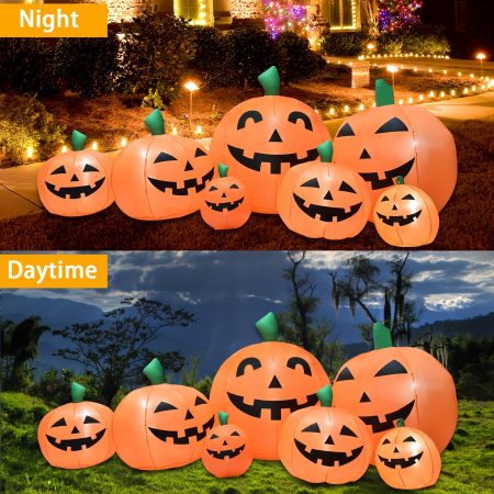 8.5ft Halloween Hocus Pocus Inflatable Pumpkin Decoration with LED Lights for Yard, Outdoor Holiday Garden Lawn Decor