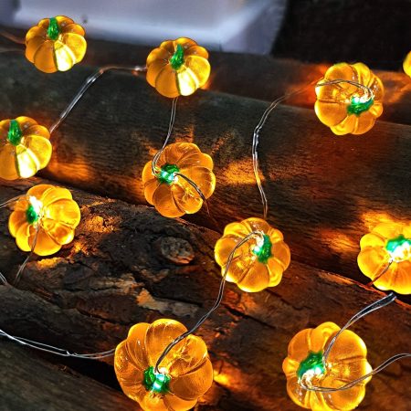 Pumpkin Shaped LED Fairy String Lights, Battery-Powered Copper Wire Decorative Lighting for Festive Celebration, Indoor Decoration ?C 3M with 30 LEDs